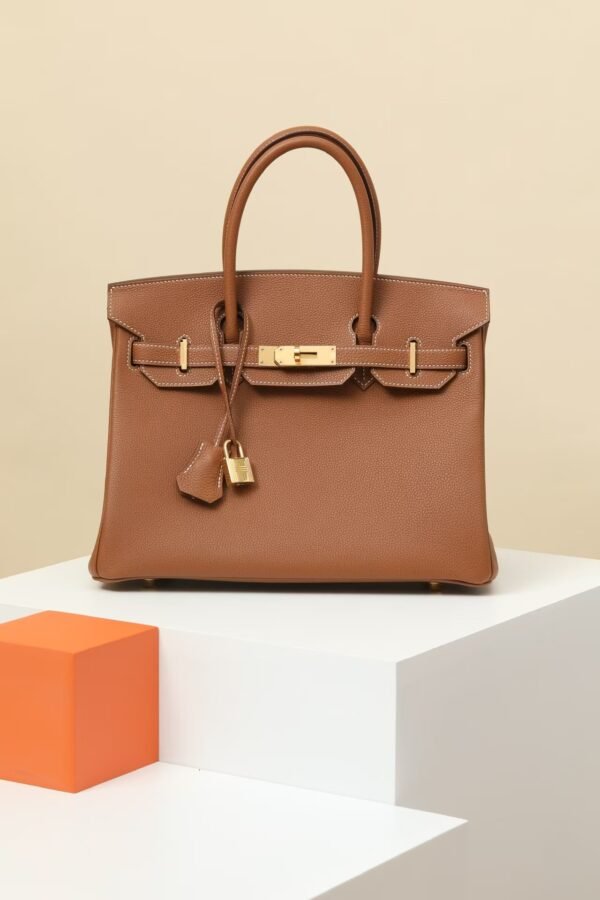 HERMES Birkin 30 Handbag in Gold Togo Leather with Gold Hardware