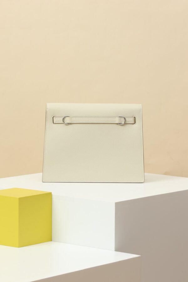 HERMES Kelly Danse 22 in Craie Evercolor Leather with Palladium Hardware