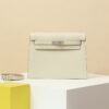 HERMES Kelly Danse 22 in Craie Evercolor Leather with Palladium Hardware