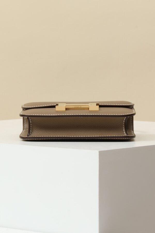 HERMES Constance 14 Crossbody Bag in Étoupe Epsom Leather with Gold Hardware