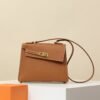 HERMES Kelly 20 Disorder Crossbody Bag in Gold Epsom Leather with Gold Hardware