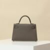 HERMES Kelly 19 II Crossbody Bag in Graphite Epsom Leather with Palladium Hardware