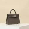 HERMES Kelly 19 II Crossbody Bag in Graphite Epsom Leather with Palladium Hardware