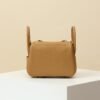 HERMES Lindy 19 Crossbody Bag in Biscuit Clemence Leather with Gold Hardware