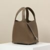 HERMES Picotin Lock 22 Bucket Bag in Étoupe Taurillon Clemence Leather with